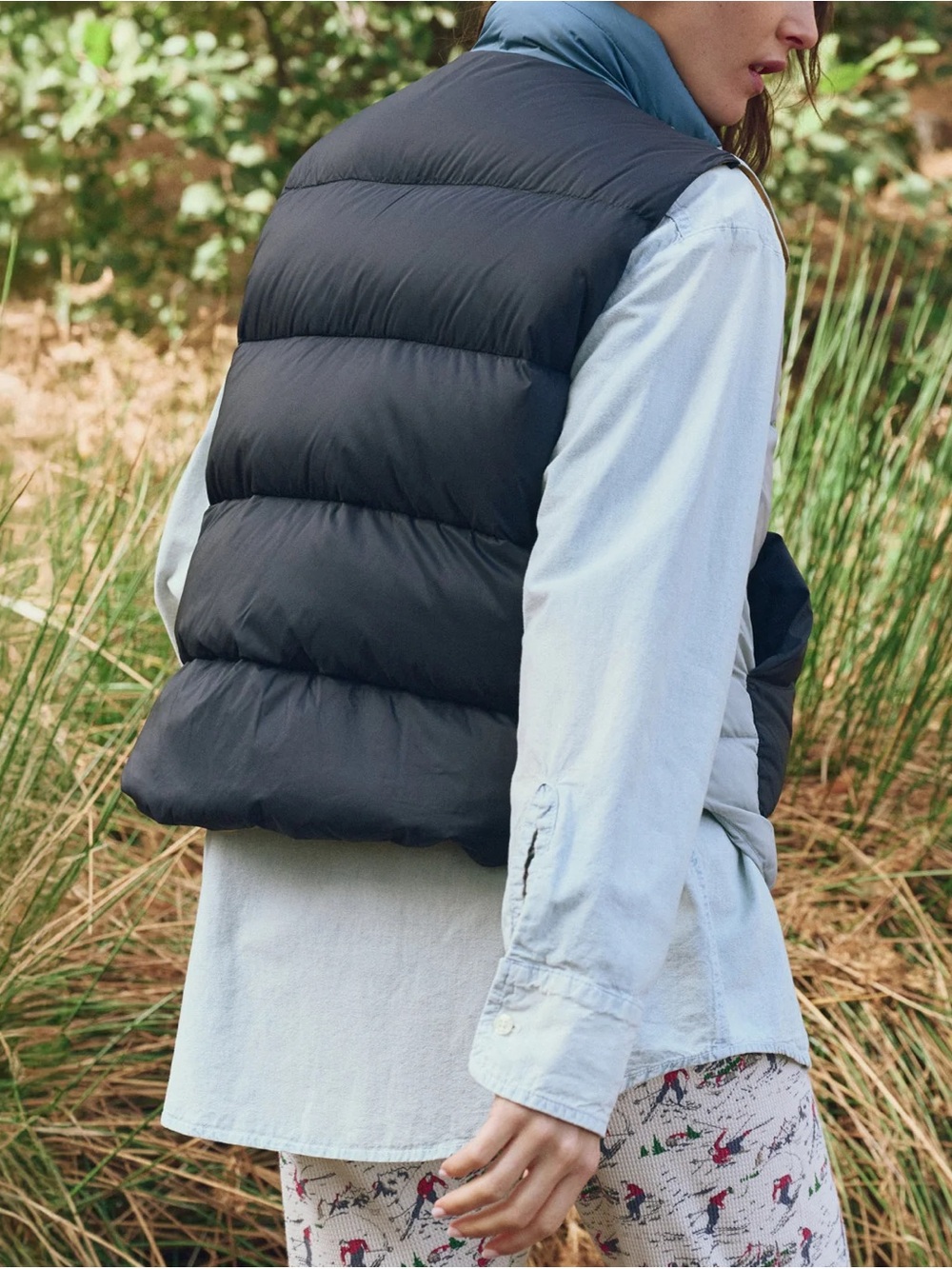 NWT The Great. Outdoors Down Polar Vest in Navy Colorblock Sky Blue Mustard - Picture 3 of 11